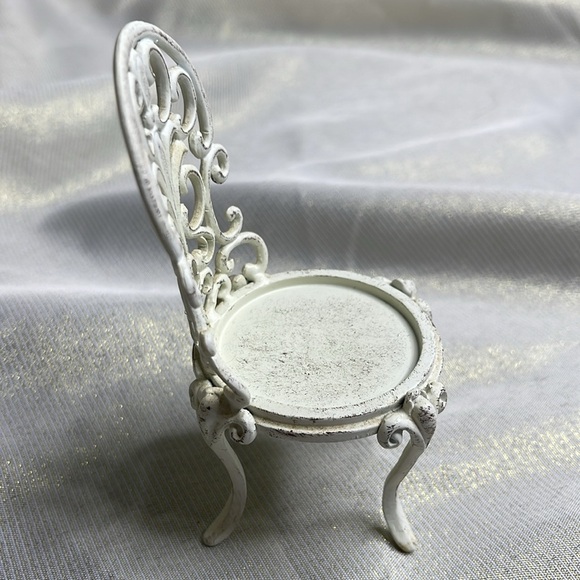 PartyLite Garden Diva 2013 White Metal Chair Mini Candle Holder Tea Light Votive - Picture 6 of 9
